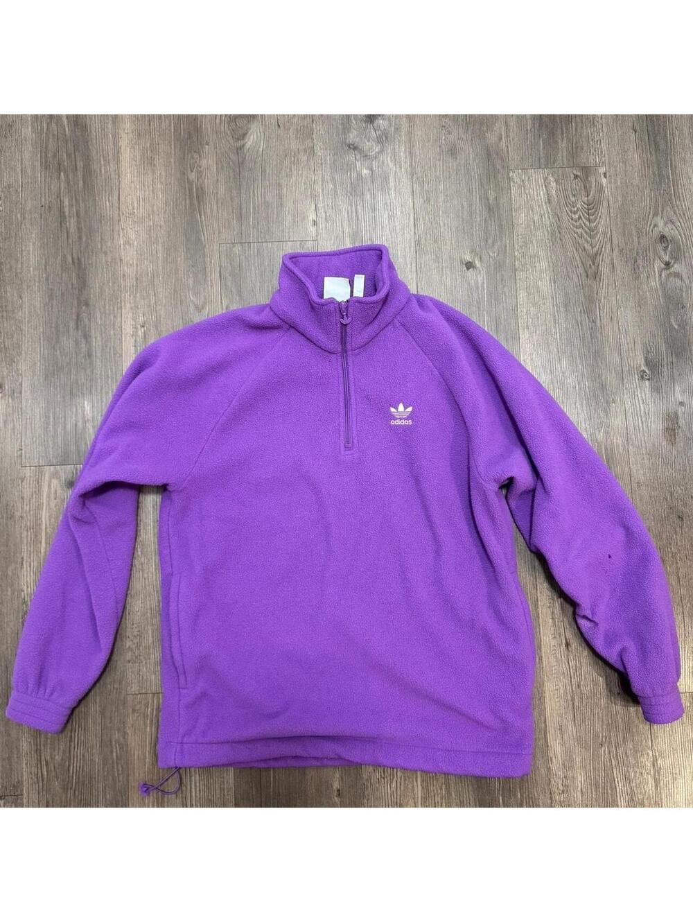 Adidas Originals purple fleece quarter zip sweatshirt Size M #adidas #fleece